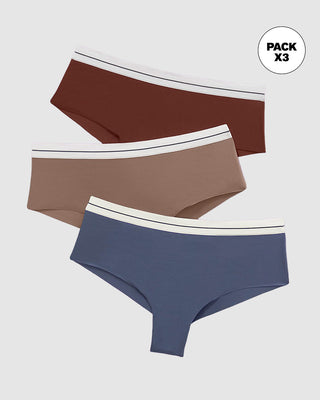 Panties cacheteros paquete x 3 ultracómodos#color_s18-azul-cafe-vino