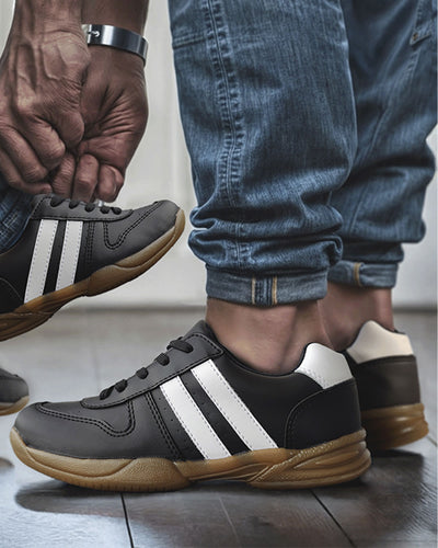 Sneakers de cordón Urbano Bambas Unisex#color_712-negro-rayas-blancas
