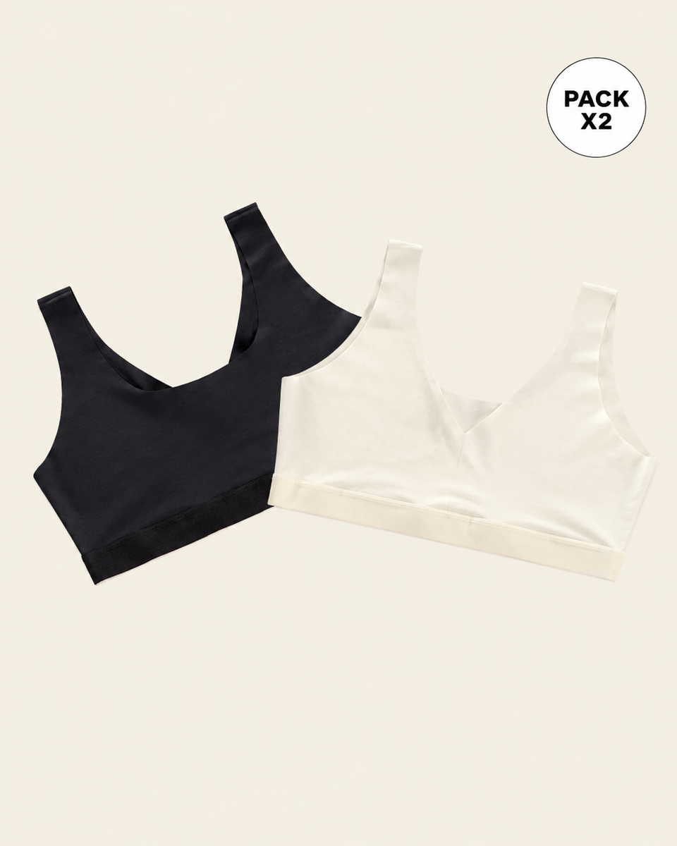 Paquete x 2 tops invisibles doble escote