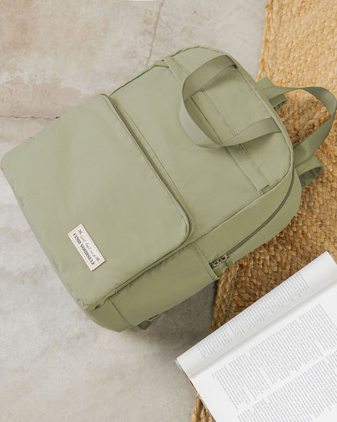 Mochila plegable con 2 bolsillos exteriores#color_998-surtido-verde