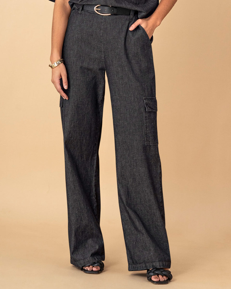 Pantalón bota ancha en índigo liviano