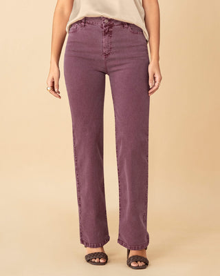 Jean bota recta tiro alto para mujer#color_c33-vino