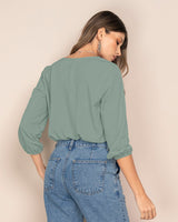 Blusa manga 3/4 con cierre funcional#color_600-verde