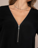 Blusa manga 3/4 con cierre funcional#color_700-negro