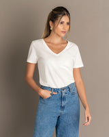 Camiseta básica manga corta con cuello en V#color_018-marfil