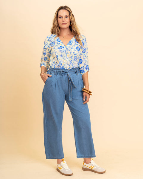 Blusa manga 3/4 con charretera no funcional#color_088-flores