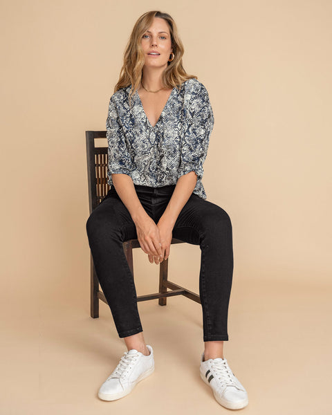 Blusa manga 3/4 con charretera no funcional#color_095-piton