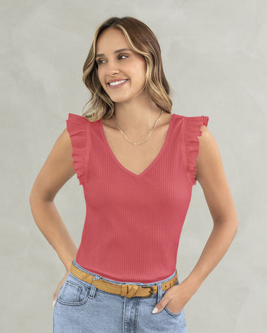 Camiseta manga sisa con bolero#color_238-coral