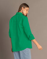 Blusa manga larga oversize con botones funcionales#color_632-verde
