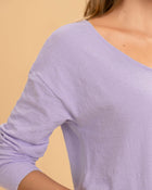 Camiseta manga larga con cuello en V