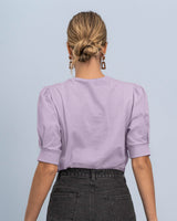 Camiseta manga corta con cuello redondo y mangas en globo#color_424-lila-claro