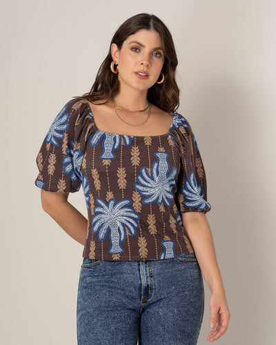 Camiseta manga corta con elástico en puños y hombros#color_014-palmeras
