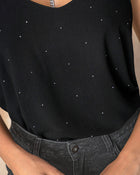 Blusa de tiritas con detalles con brillo