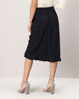 Falda midi con boleros decorativos en frente#color_700-negro