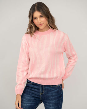 Buzo manga larga tejido con cuello en rib#color_304-rosado