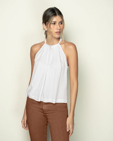 Blusa hombros descubiertos anudable en espalda#color_000-blanco