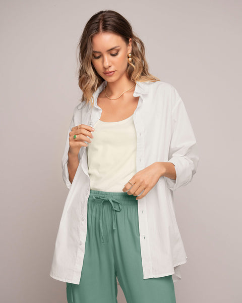 Pantalón recto con elástico y tira en cintura#color_172-verde