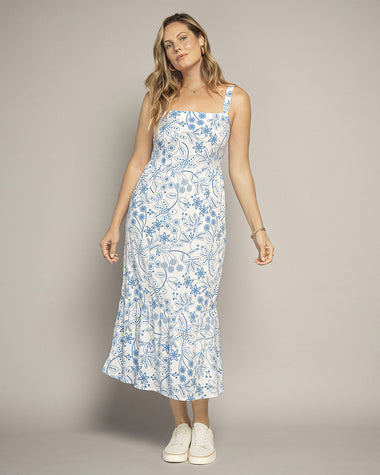 Vestido midi de tiritas y bolero en borde#color_012-estampado-rayas-azules