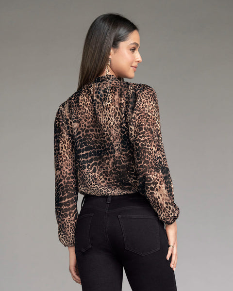 Camiseta estampada de mangas con volumen y transparencia#color_225-animal-print