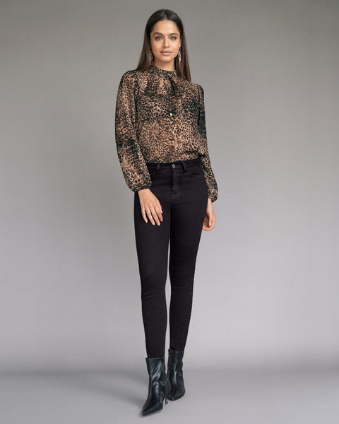 Camiseta estampada de mangas con volumen y transparencia#color_225-animal-print