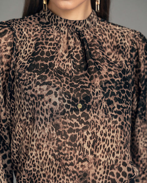 Camiseta estampada de mangas con volumen y transparencia#color_225-animal-print