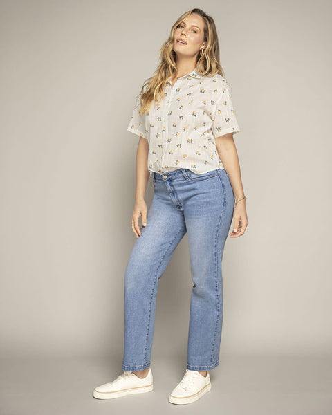 Blusa estampada tela tipo lino#color_145-estampado-marfil-limones
