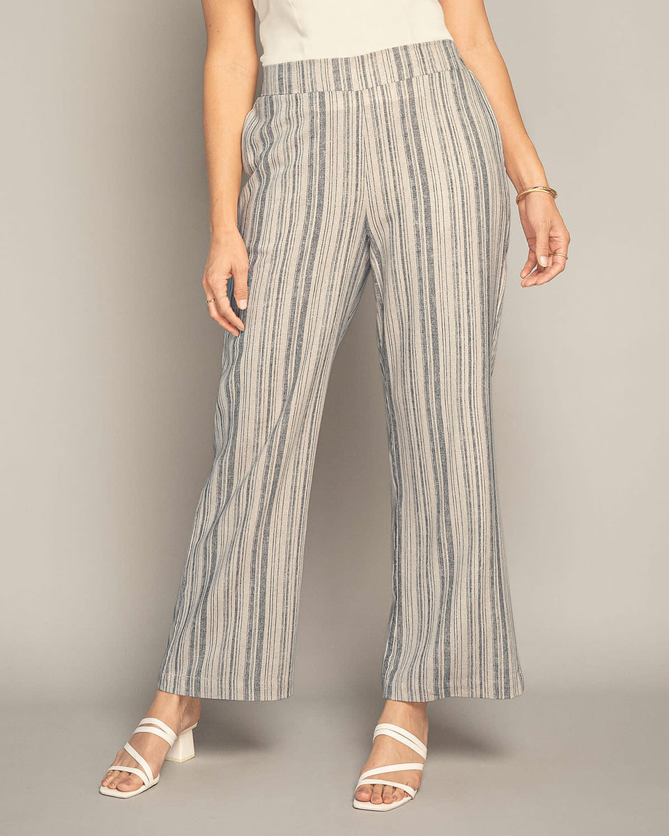Pantalón estampado tipo lino