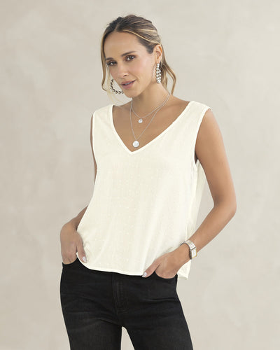 Blusa manga sisa esencial en tela con textura#color_018-marfil