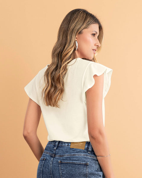 Camiseta con bolero en manga#color_018-marfil
