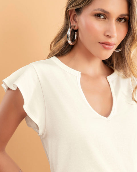 Camiseta con bolero en manga#color_018-marfil