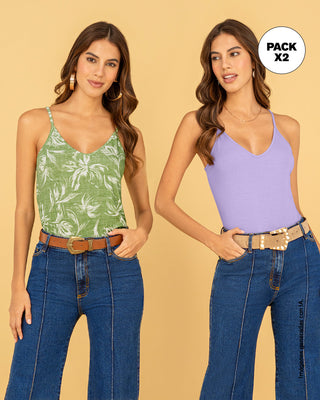Camiseta de tiritas básica x 2#color_968-verde-lila