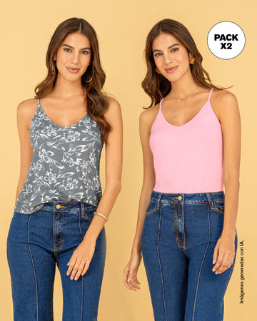 Camiseta de tiritas básica x 2#color_978-rosado-gris