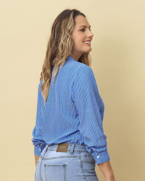 Blusa manga larga de botones#color_146-rayas