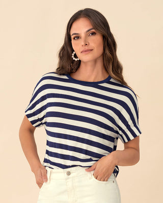 Camiseta básica manga corta con elástico ancho#color_034-raya-azul