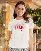 Camiseta manga corta de pijama para mujer con estampado de navidad
