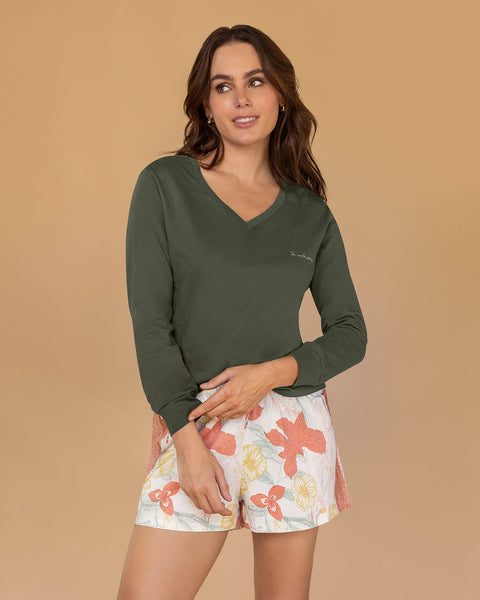 Short corto con encaje lateral#color_153-estampado-hojas-naranja