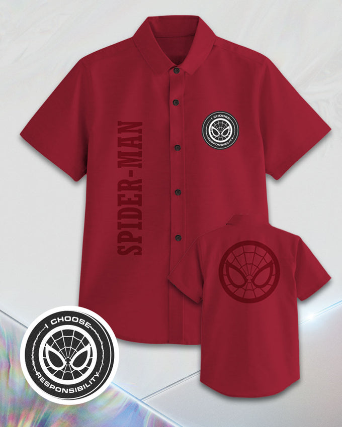 Camisa Spider-Man con botones funcionales#color_302-rojo