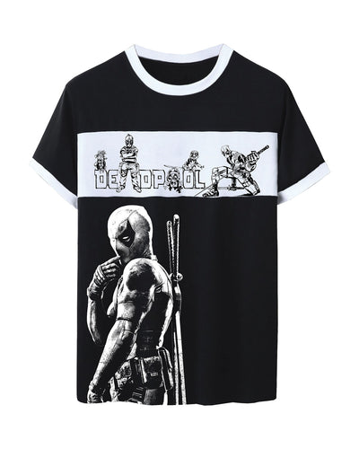 Camiseta manga corta cuello redondo caballero estampado Deadpool#color_008-negro