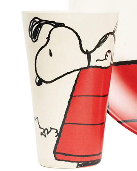 Set Bambú (Plato, Plato Hondo y Vaso)#color_803-beige-snoopi