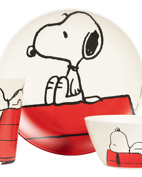 Set Bambú (Plato, Plato Hondo y Vaso)#color_803-beige-snoopi