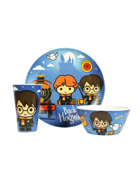 Set Bambú (Plato, Plato Hondo y Vaso)#color_838-azul