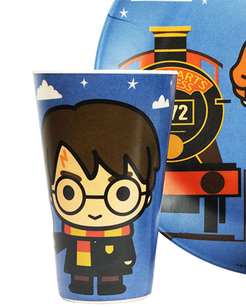 Set Bambú (Plato, Plato Hondo y Vaso)#color_838-azul