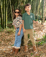 Camiseta manga corta con boleros en mangas para niña#color_060-estampado-safari