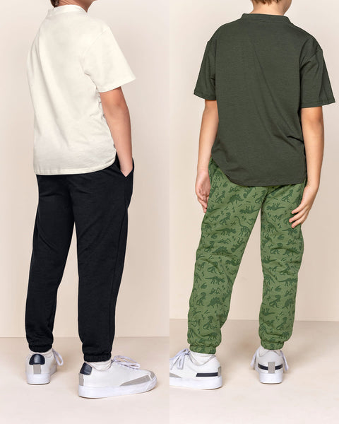 Paquete x 2 joggers para niño#color_979-verde-estampado-negro