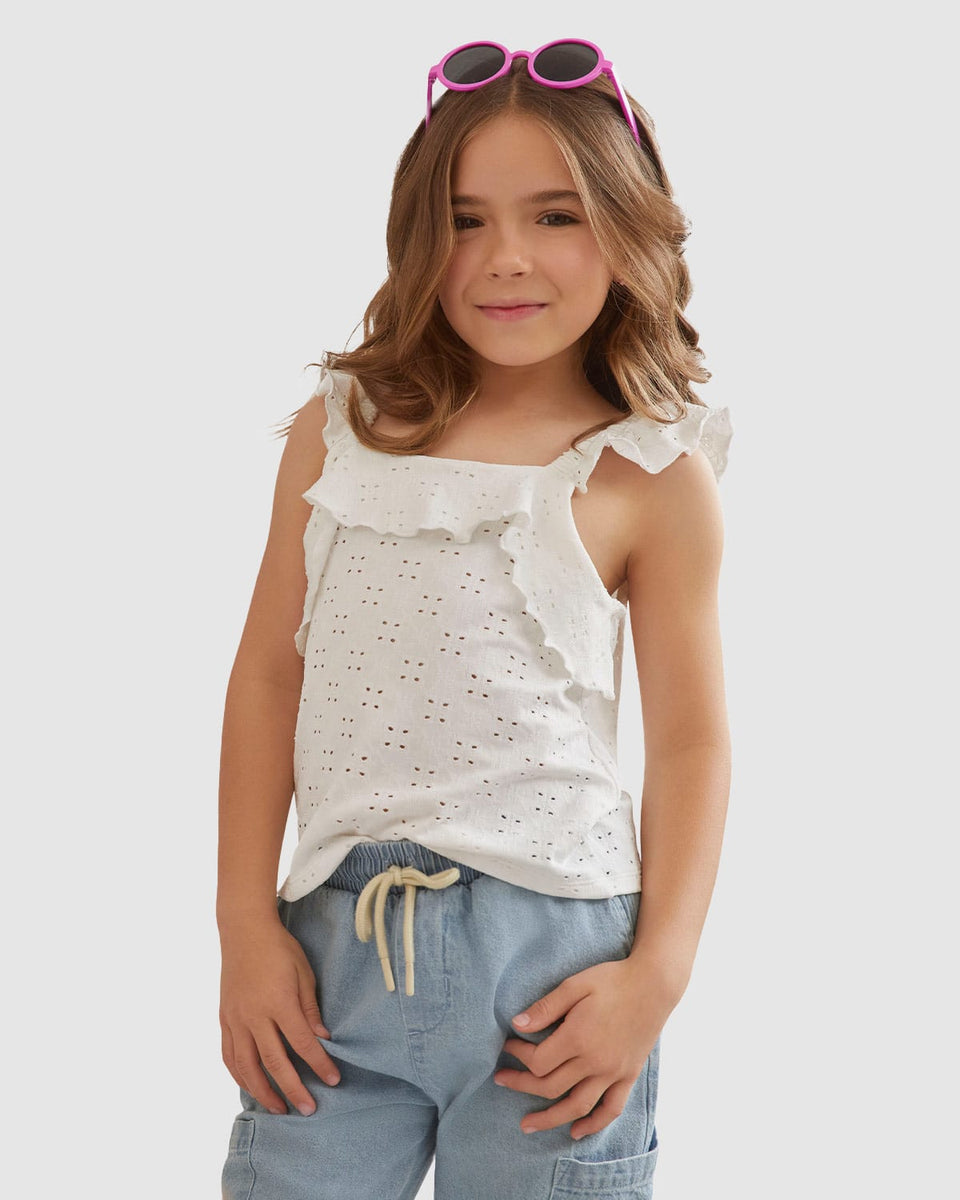 Camiseta de tiras con bolero para niña