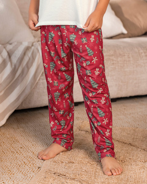 Pantalón estampado infantil de pijama#color_030-rojo-estampado