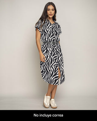 Vestido largo abotonable con cuello#color_723-gris-estampado