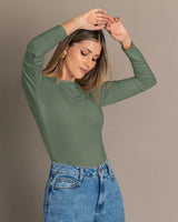 Camiseta manga larga con puños y cuello redondo#color_198-verde-oliva