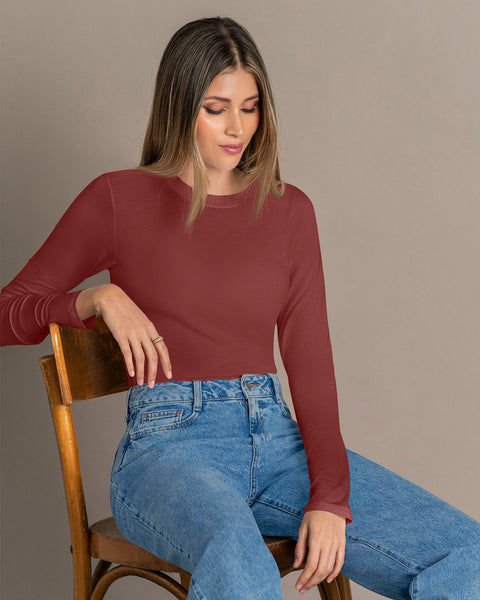 Camiseta manga larga silueta crop#color_221-terracota