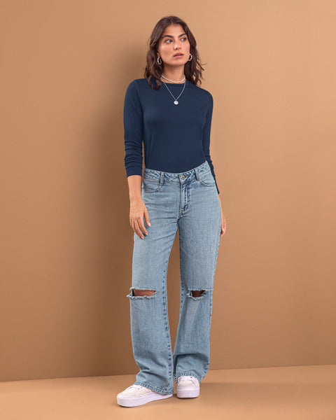 Camiseta manga larga silueta crop#color_540-azul